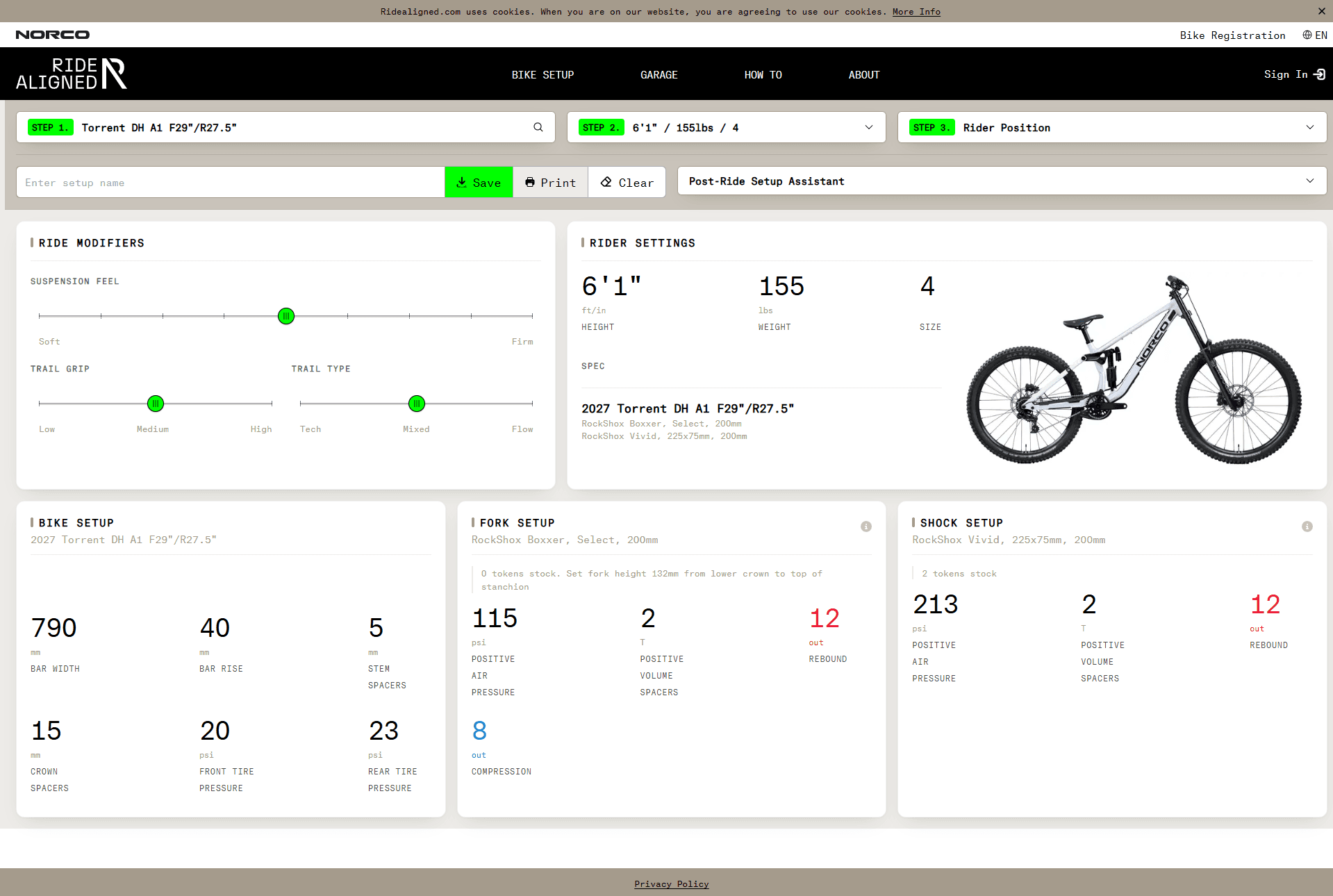 ridealigned.com bike setup results
